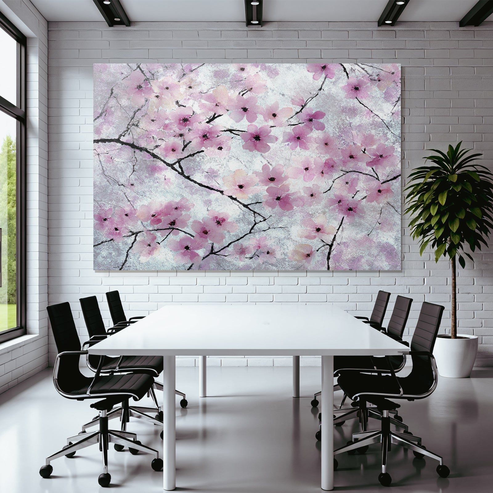 Aquarellbild Sanfte Rosa Kirschblüten Zarte Zweige