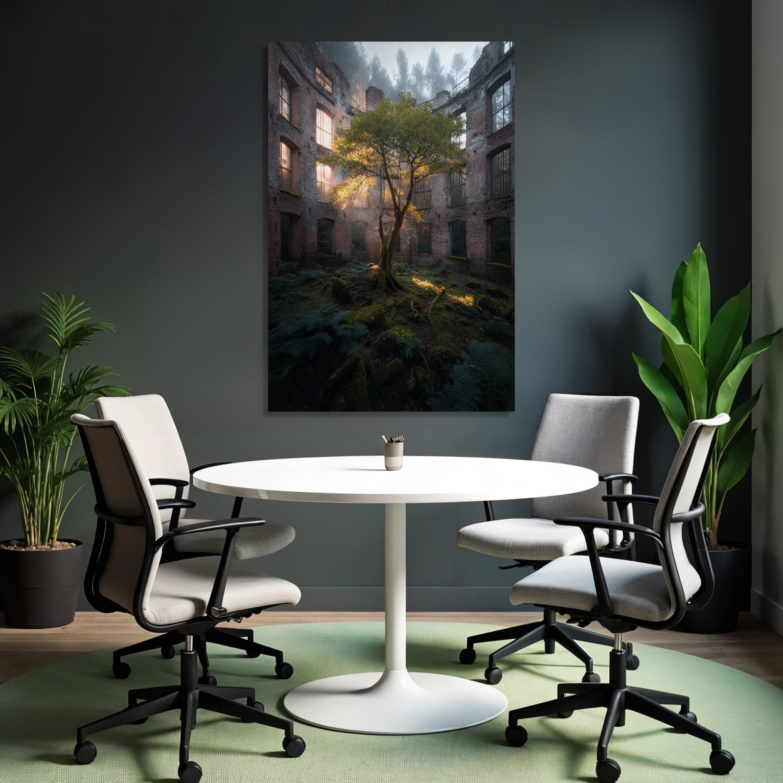 Ein Harmonisches Natur Ursprung Im Ruin Lichtfall Und Nebel | Lost Places | Architektur