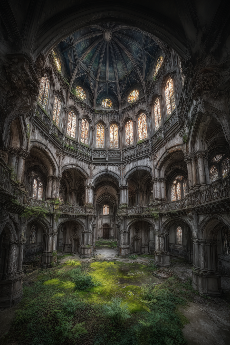 Alte Kirche Verfallene Innenansicht Mit Natur Wachstum | Lost Places | Architektur