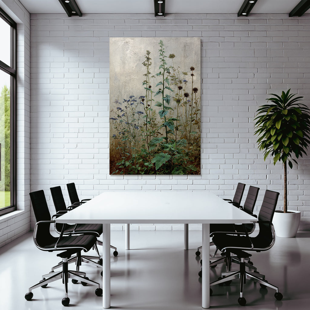 Botanische Studie Mit Und Pflanzen Vor Texturiertem Hintergrund