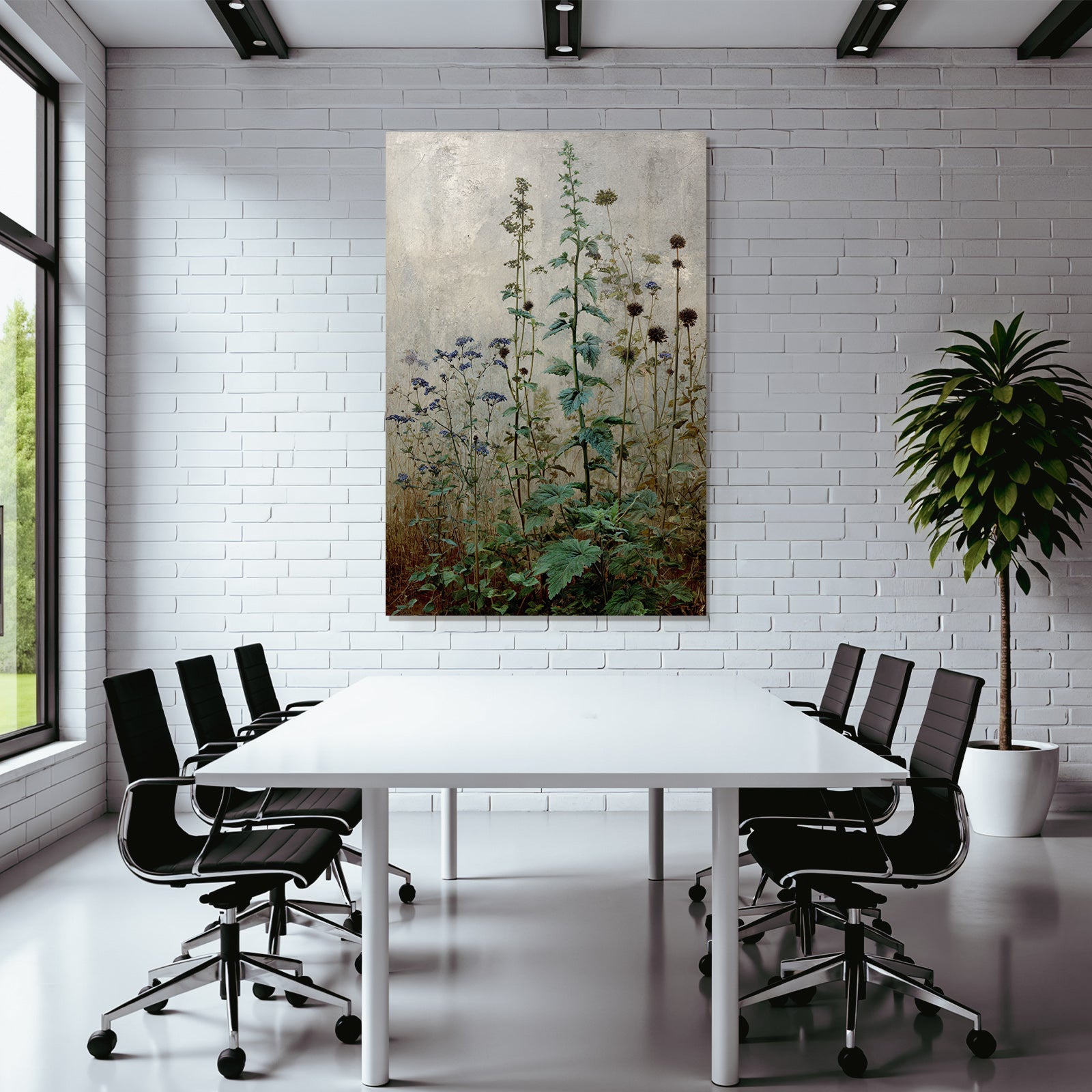 Botanische Studie Mit Und Pflanzen Vor Texturiertem Hintergrund