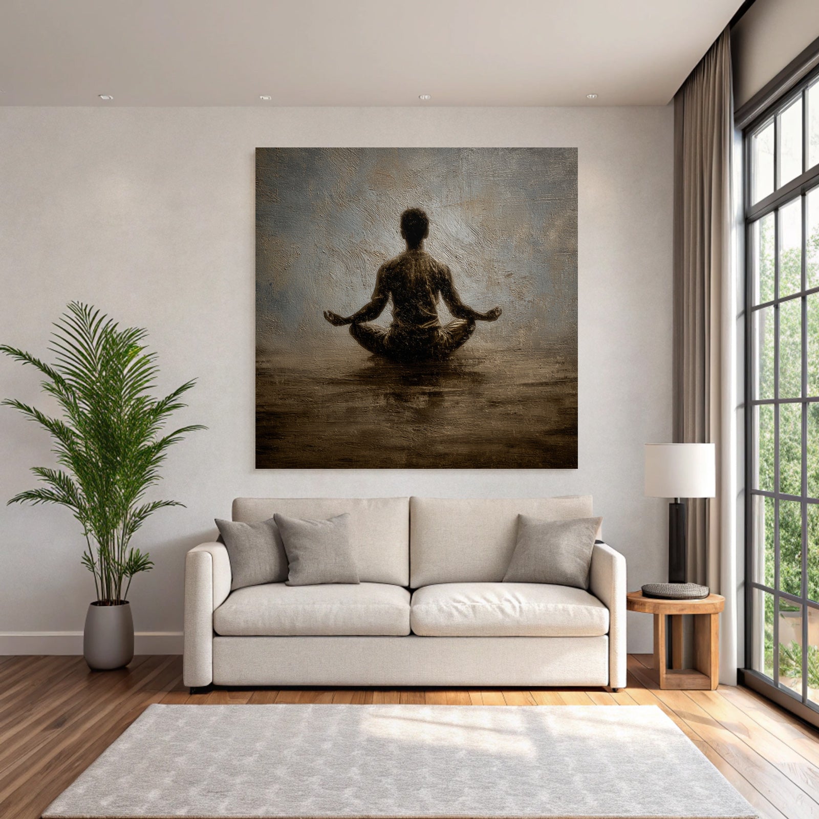 Yoga Meditation Meditierender Mensch In Ruhe Mit Kunstvollem Hintergrund | Yoga und Meditation | Themen und Hobbys