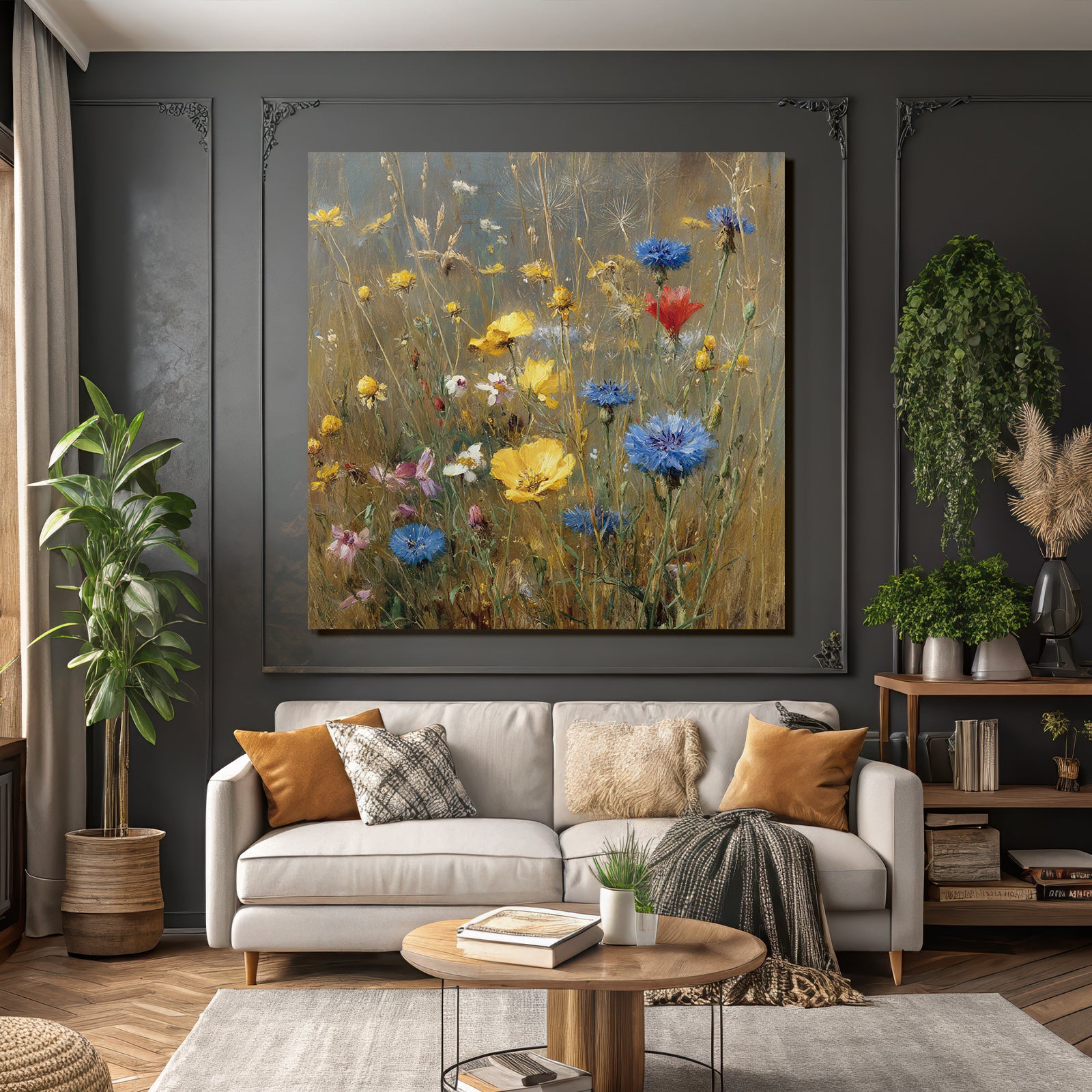Bunte Wildwiese In Aquarell