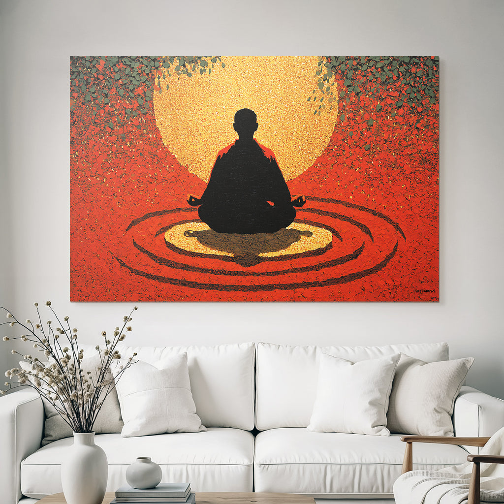 Yoga Meditation Meditierender Mensch Hintergrund Rot Gold Harmonie Balance | Yoga und Meditation | Themen und Hobbys