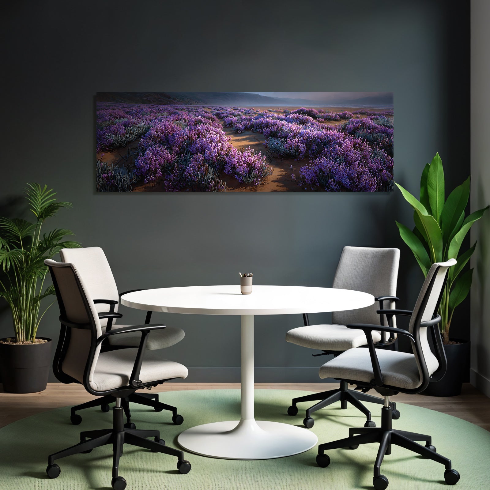 Blumenlandschaft Lila Blumen Wiese Meer Ruhige Umgebung | Duenen und Heide | Landschaften