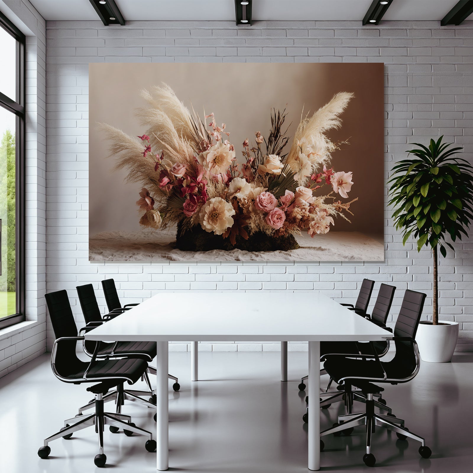 Trocken Retro Flowers Schmucker Strauss Mit Rosen Und Dekorativem Gras