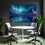 Polarlicht Nordlichter Und Gebirgen Im Nachtlandschaft | Fjorde und Gletscher | Landschaften