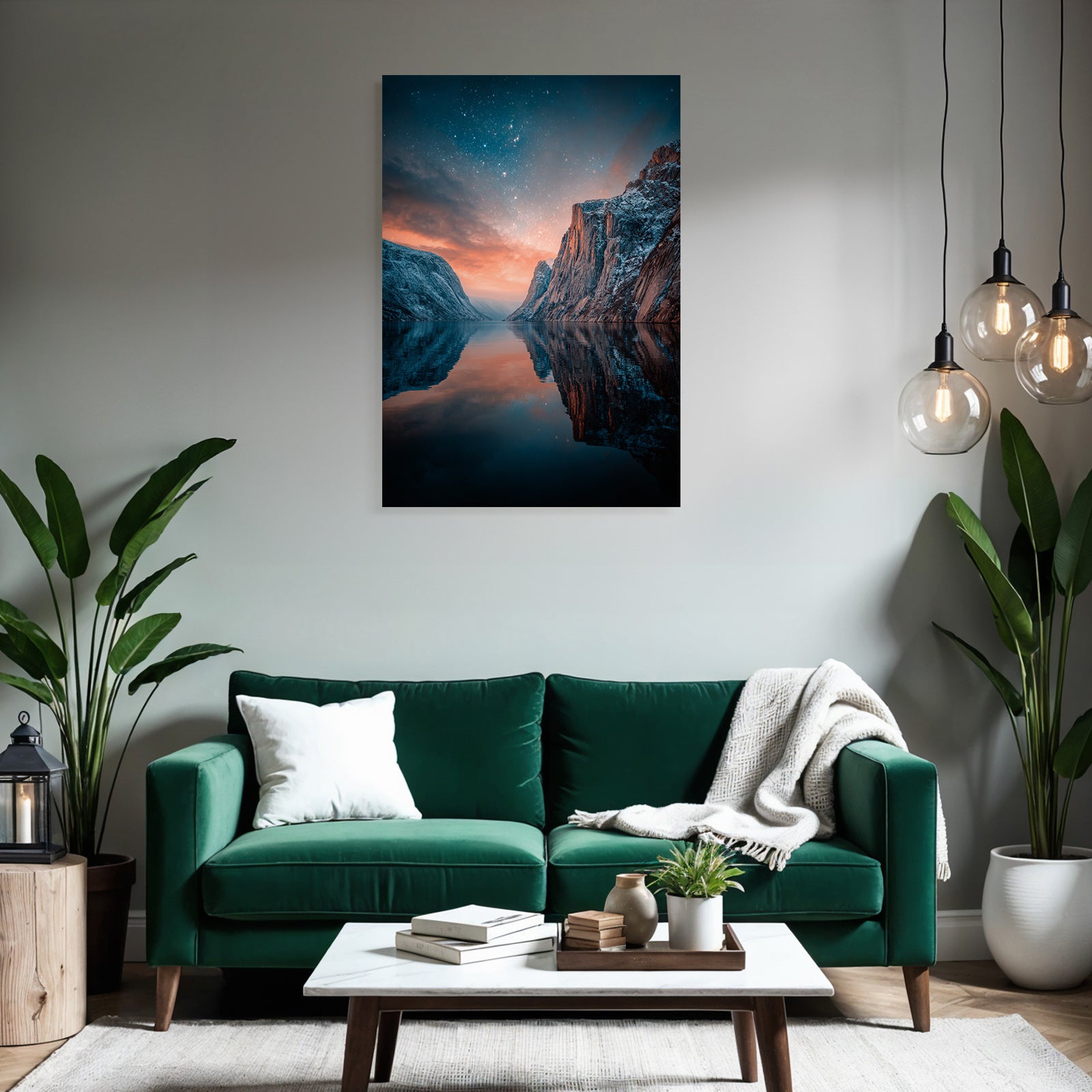 Polarlicht Natur Landschaft Reflexion Abend Dämmerung Sterne | Fjorde und Gletscher | Landschaften