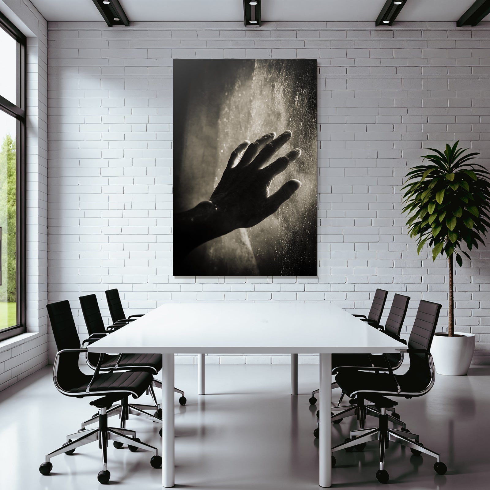 Hand Reicht Hinaus Wassertropfen Black White Atmosphäre | Haende und Gestik | Menschen und Emotionen