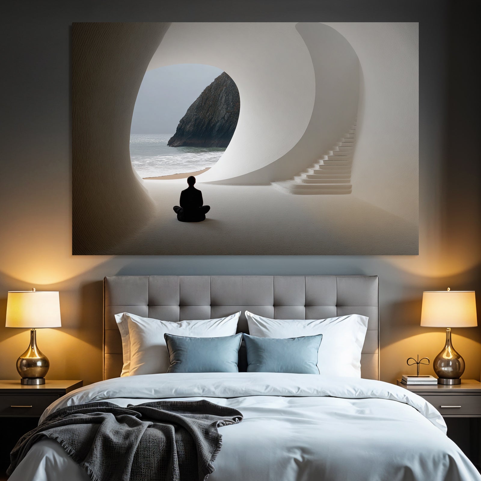 Yoga Meditation Serene Architectural Space Meditation Coastline Tranquility | Yoga und Meditation | Themen und Hobbys