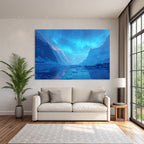 Polarlicht Frozen Wilderness Nachtlandschaft Aurora Borealis Schneebedeckte Berge | Fjorde und Gletscher | Landschaften