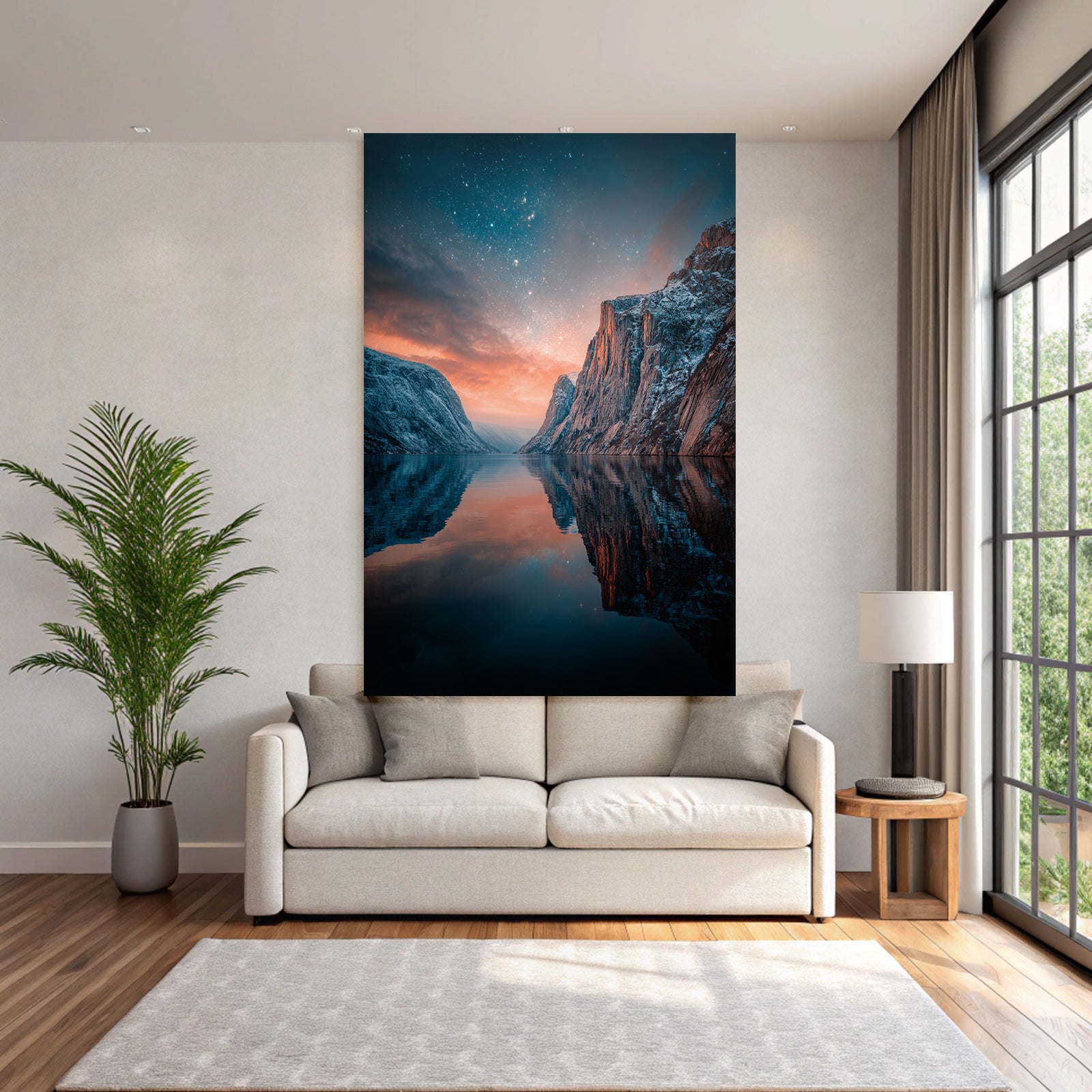 Polarlicht Natur Landschaft Reflexion Abend Dämmerung Sterne | Fjorde und Gletscher | Landschaften