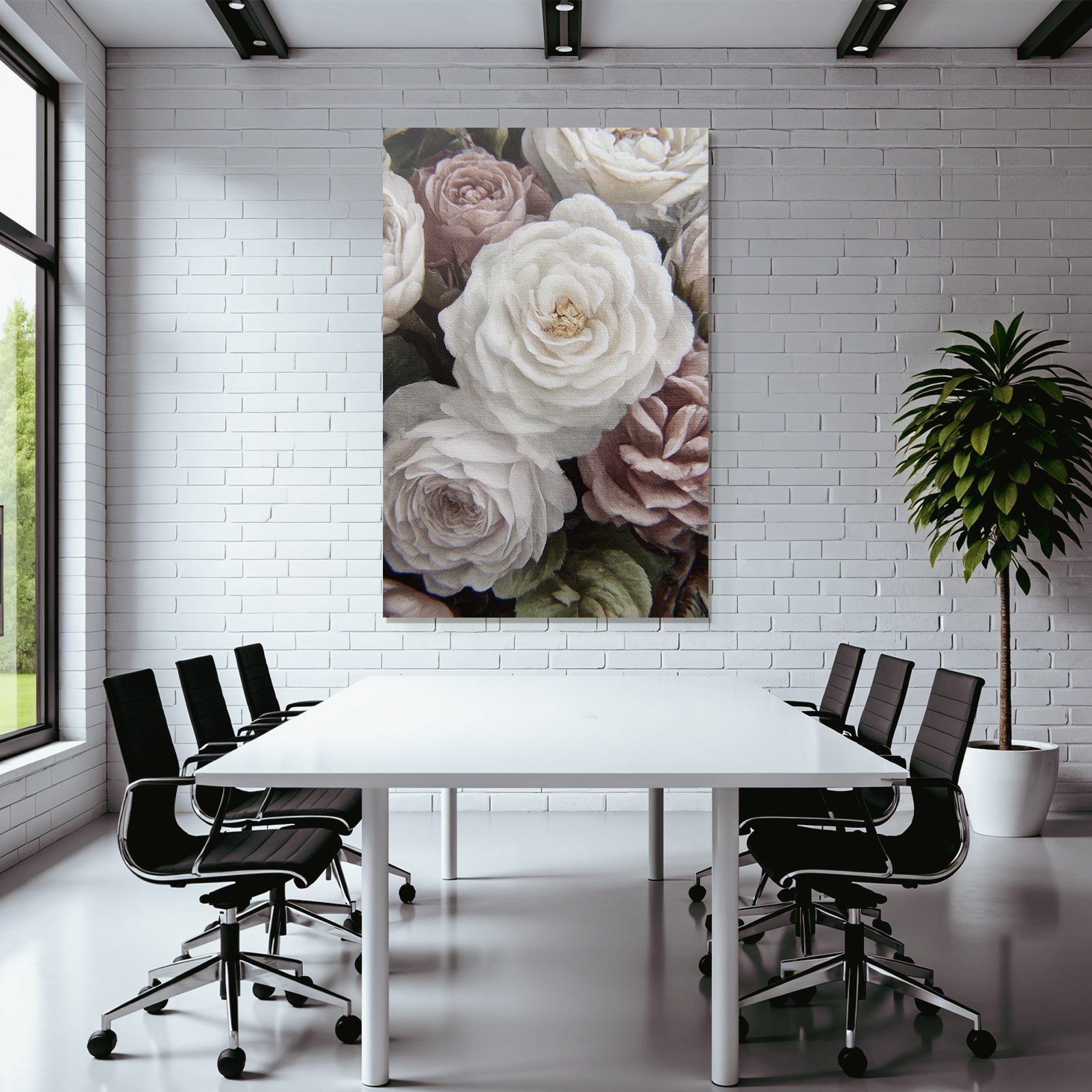 Zarte Rosen Mit Grünem Laub