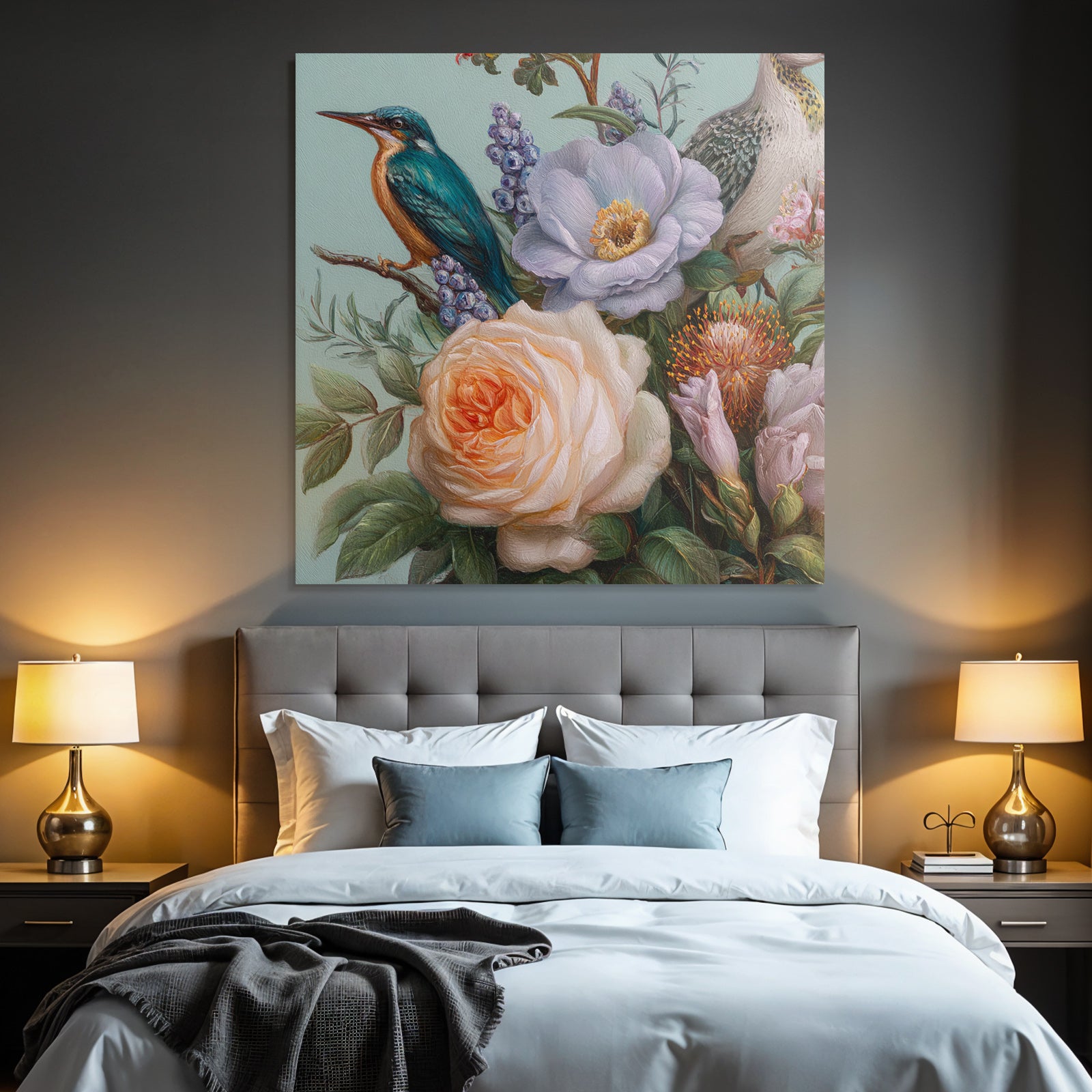Lebendige Naturillustration Mit Eisvogel Und Pracht