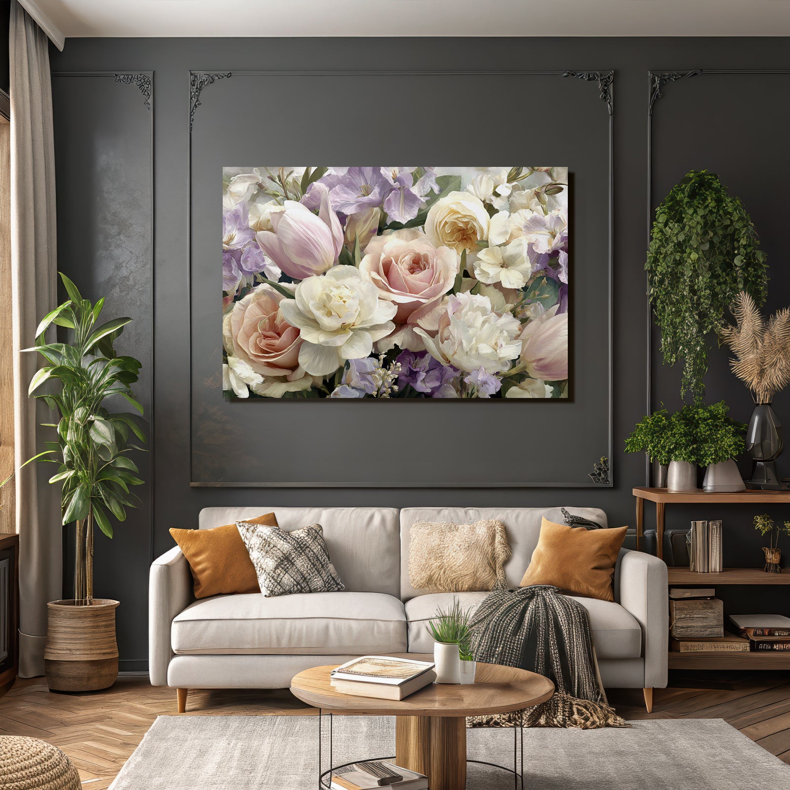 Gesteck Tulpen Und Rosen In Pastellfarben