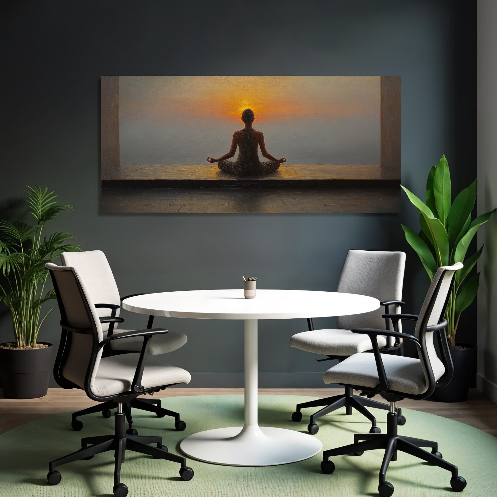 Yoga Meditation Meditierender Mensch Bei Sunset Frieden Innenleben Naturschönheit | Yoga und Meditation | Themen und Hobbys