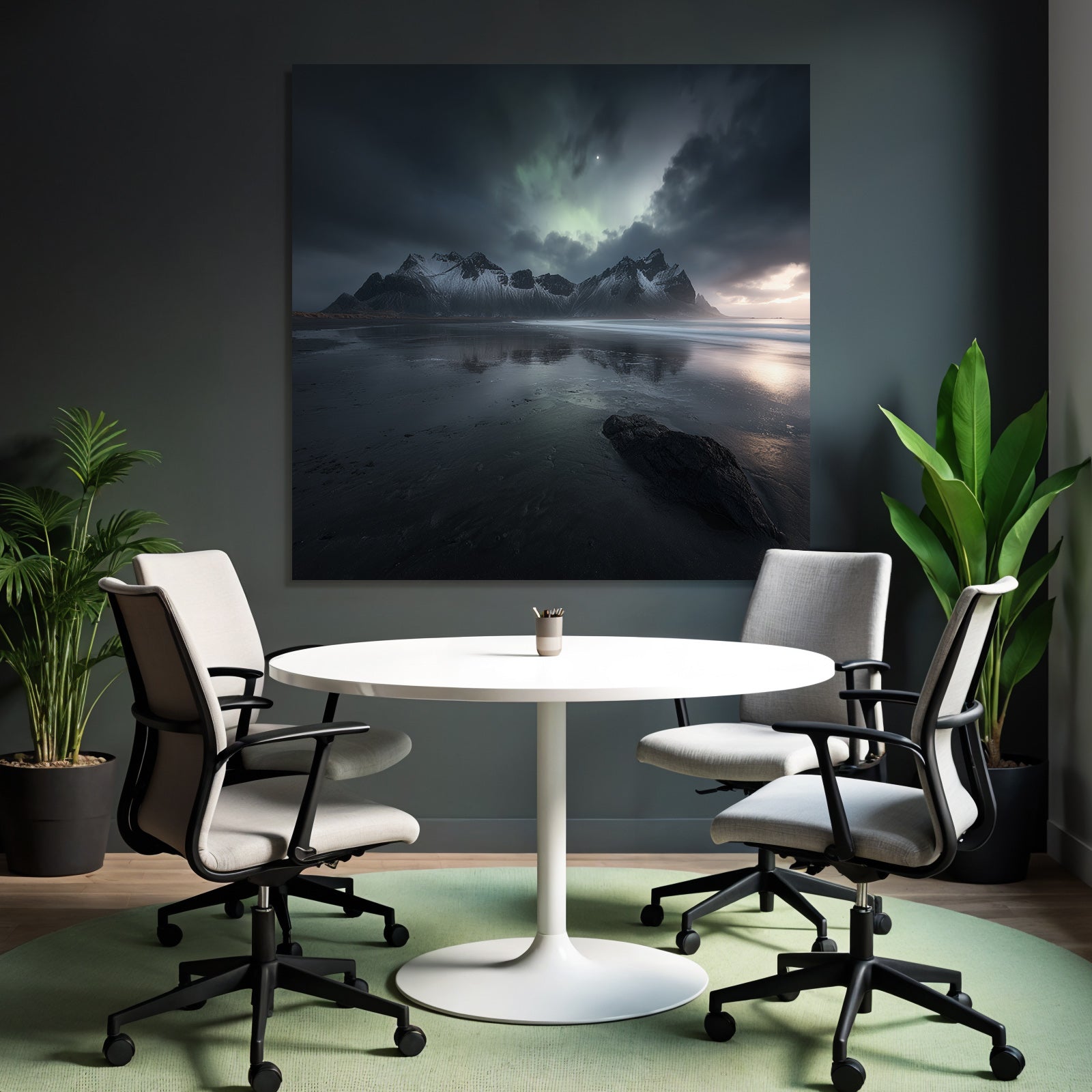 Polarlicht Dramatische Landschaft Rugged Mountains Wolken Und Reflexionen | Fjorde und Gletscher | Landschaften