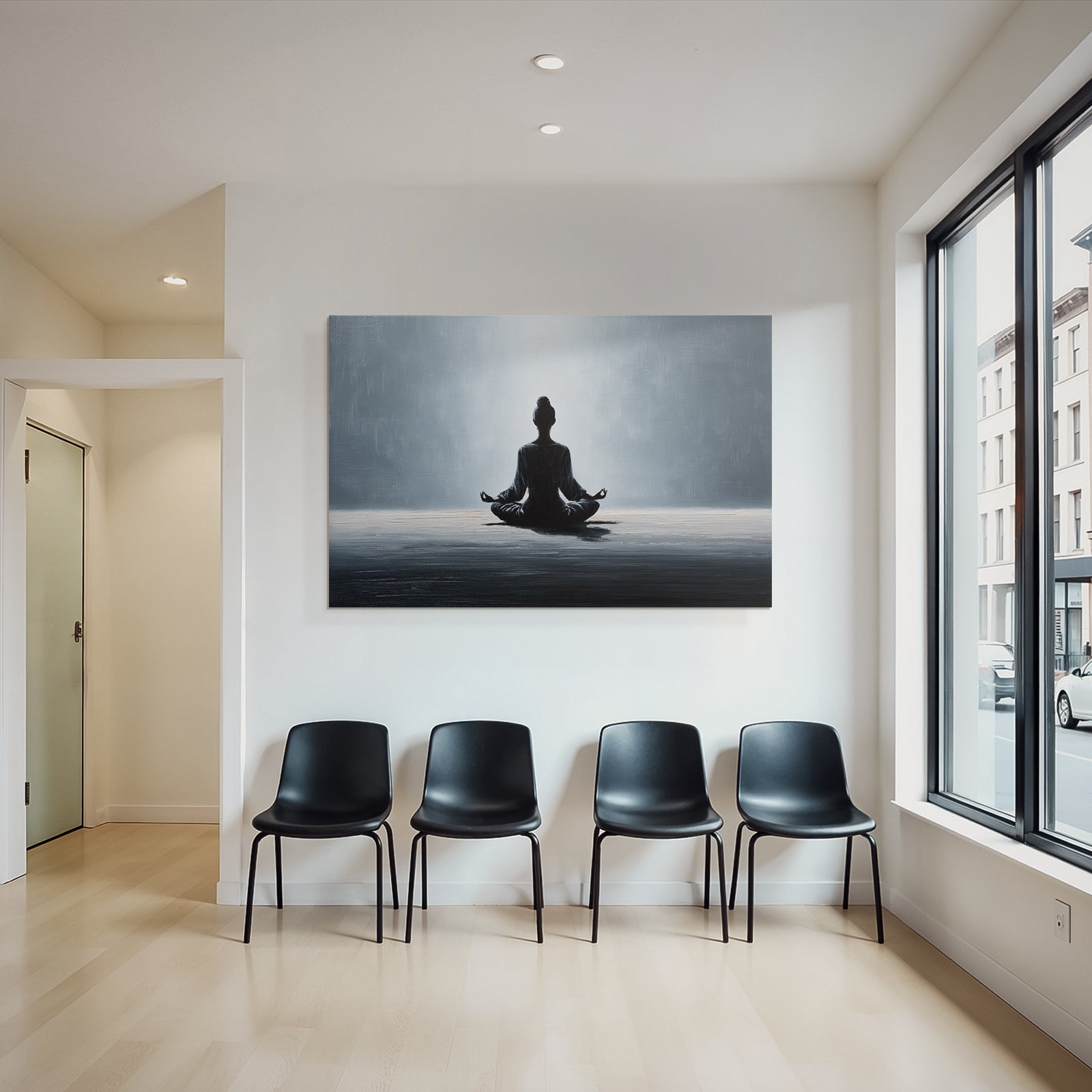 Yoga Meditation Meditierende Person Im Silhoütten Stil Ruhe Und Geistige Frieden | Yoga und Meditation | Themen und Hobbys