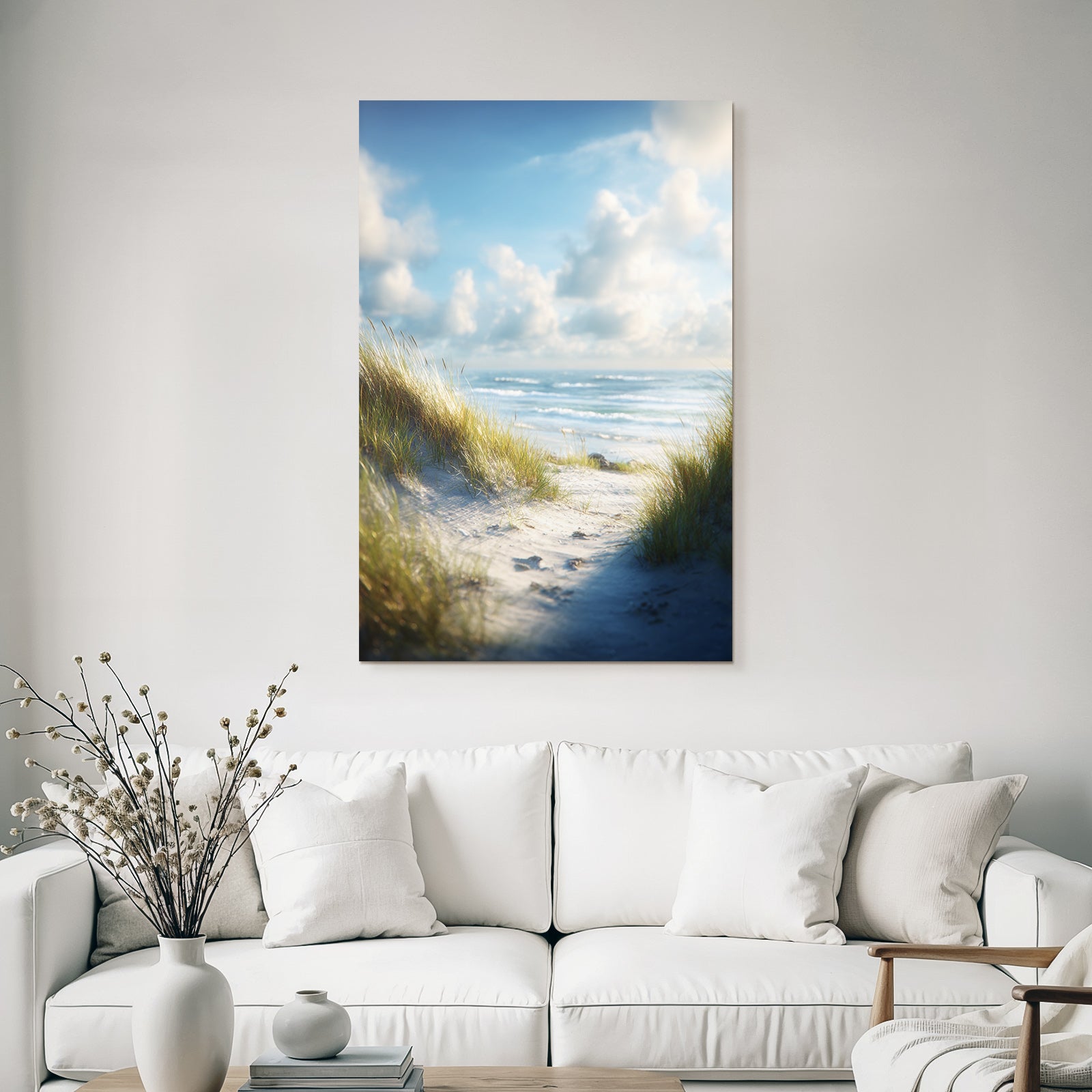 Strandblick Mit Sanddünen Und Meer Bei Sonnenschein | Duenen und Heide | Landschaften