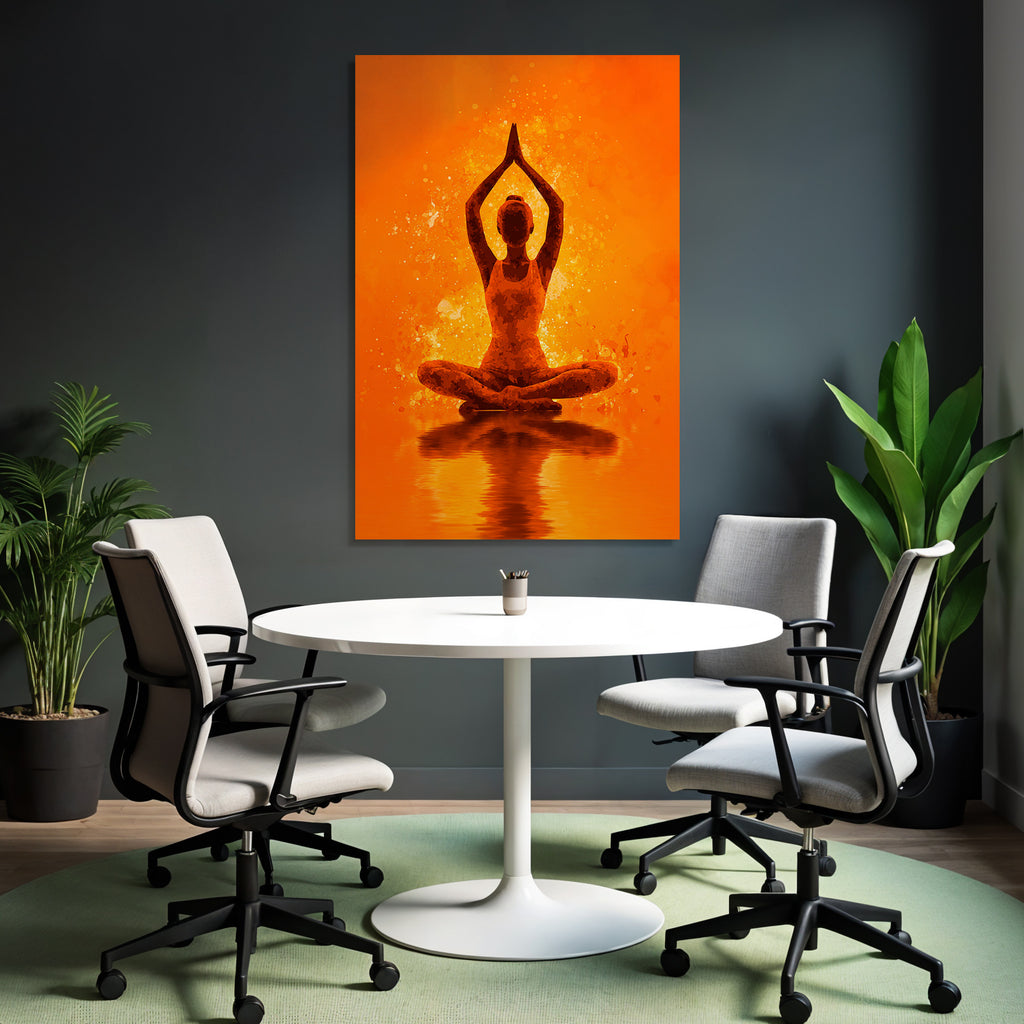 Yoga Meditation Meditierende Figur Im Orangen Hintergrund Ruhige Spiritualität | Yoga und Meditation | Themen und Hobbys