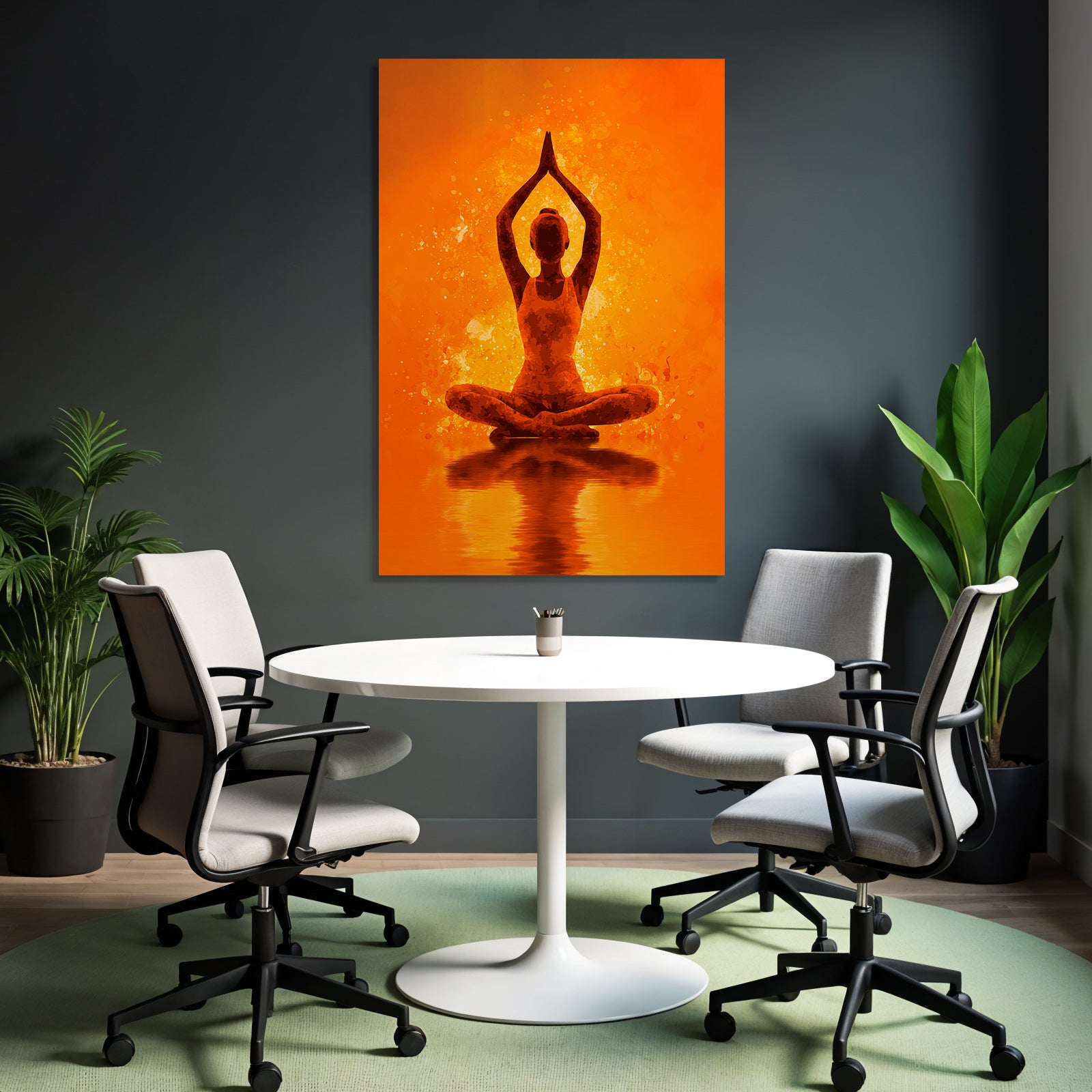 Yoga Meditation Meditierende Figur Im Orangen Hintergrund Ruhige Spiritualität | Yoga und Meditation | Themen und Hobbys