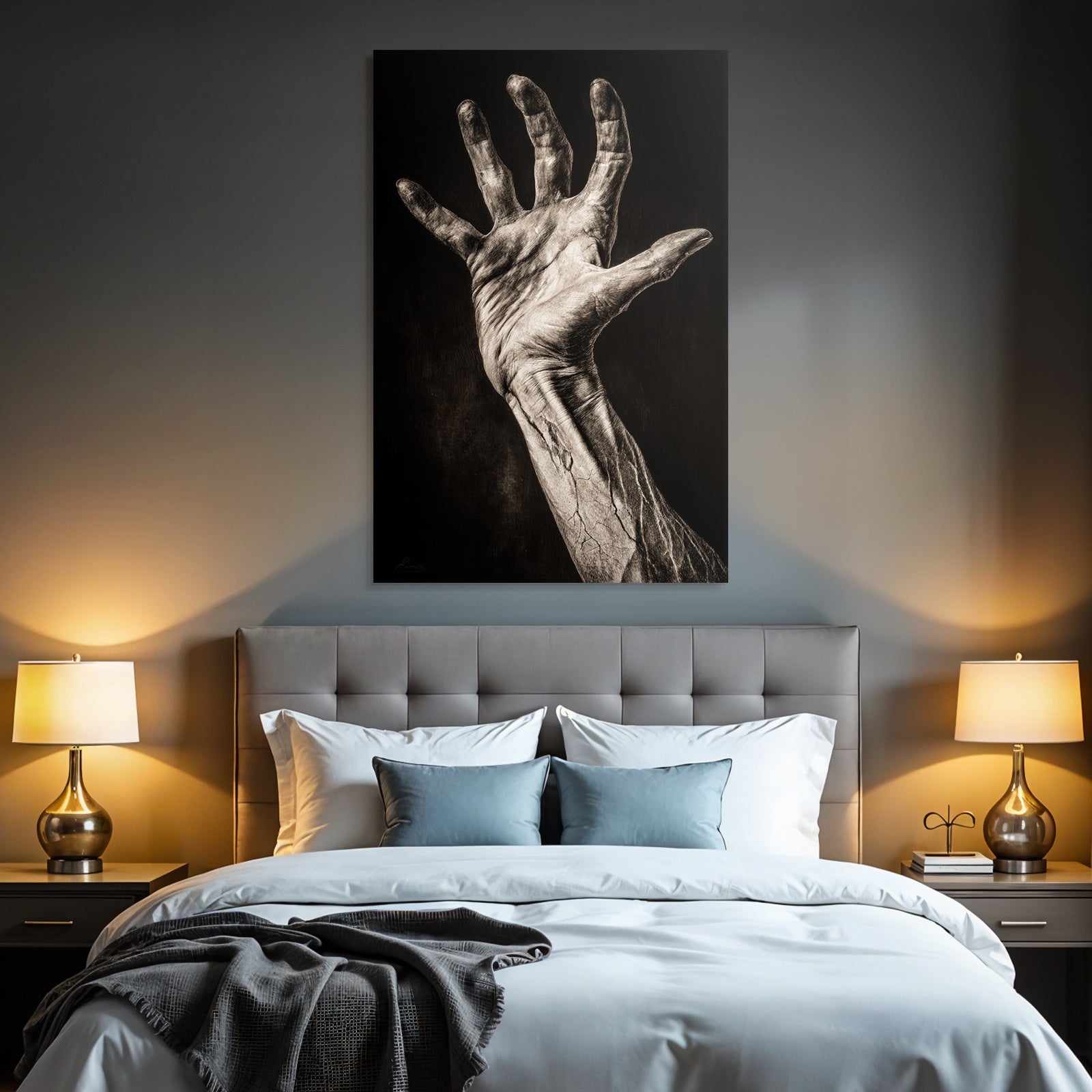 Hand In Dramatischer Pose Emotionale Darstellung Schwarz Weiss | Haende und Gestik | Menschen und Emotionen