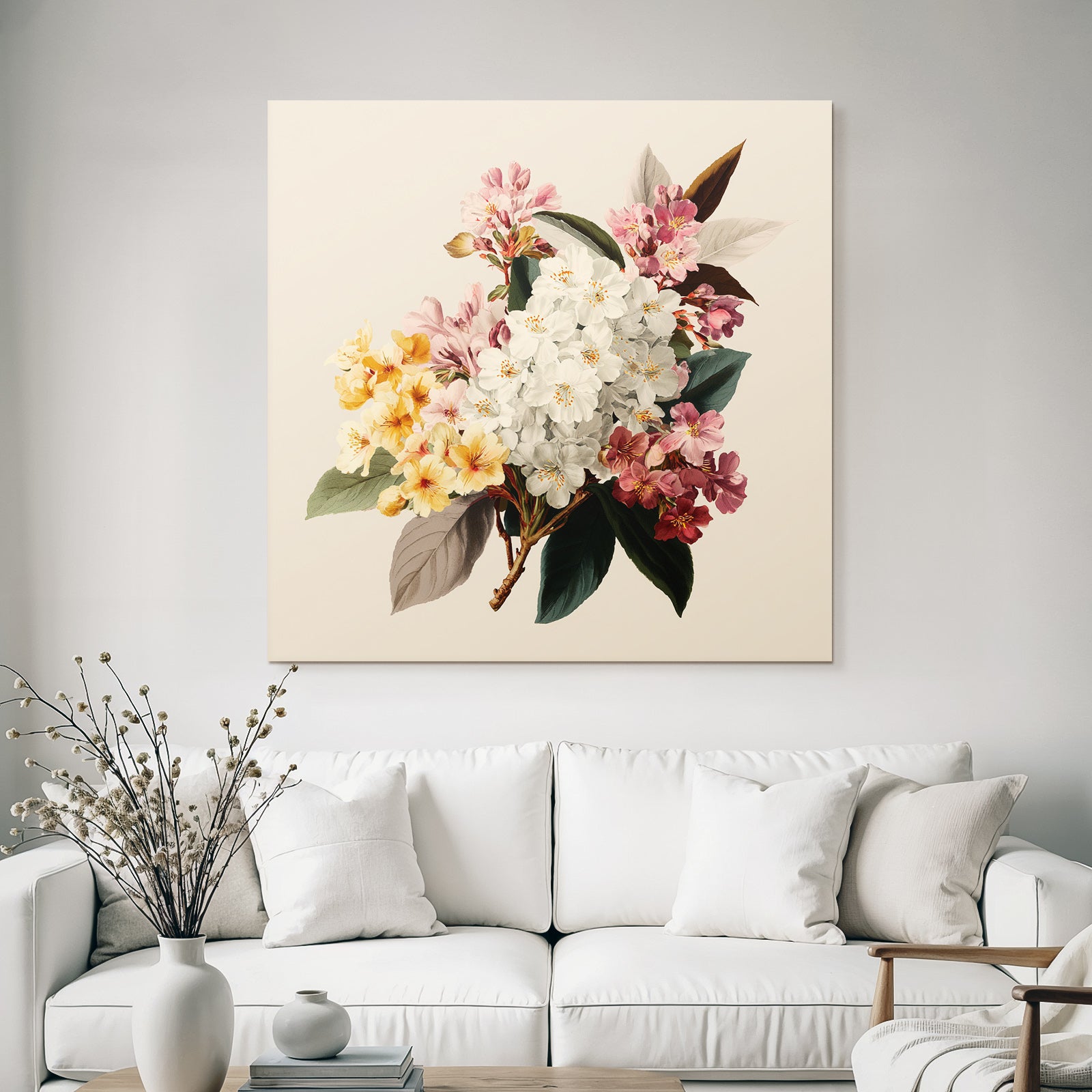 Strauss Mit Bunten Blüten Und Grünen Blättern
