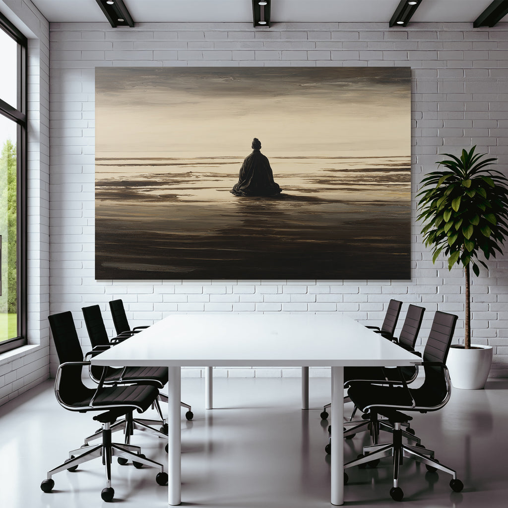 Yoga Meditation Figura Sitzend Am Ufer In Natur Reflexion Selbstbetrachtung | Yoga und Meditation | Themen und Hobbys