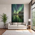 Polarlicht Aurora Borealis Nordlichter In Norwegen Gebirgen Und Sternenhimmel | Fjorde und Gletscher | Landschaften