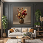 Trocken Retro Flowers Getrocknete In Vase Dekorative Anordnung Warme Farben