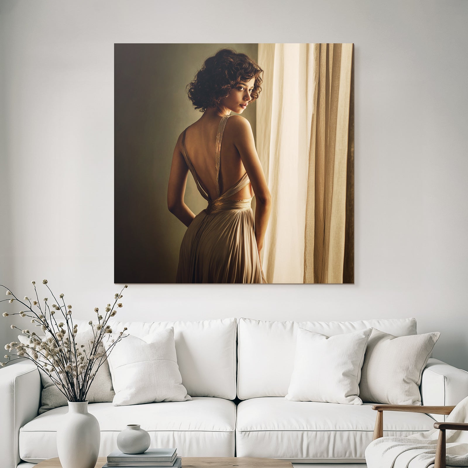 Elegantes Kleid Vor Dem Fenster Mit Weichem Licht Sophistizierte Porträtaufnahme | Aktkunst und Sinnlichkeit | Menschen und Emotionen