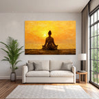 Yoga Meditation Meditierende Person Im Sonnenuntergang Hintergrund Ruhige Atmosphäre | Yoga und Meditation | Themen und Hobbys