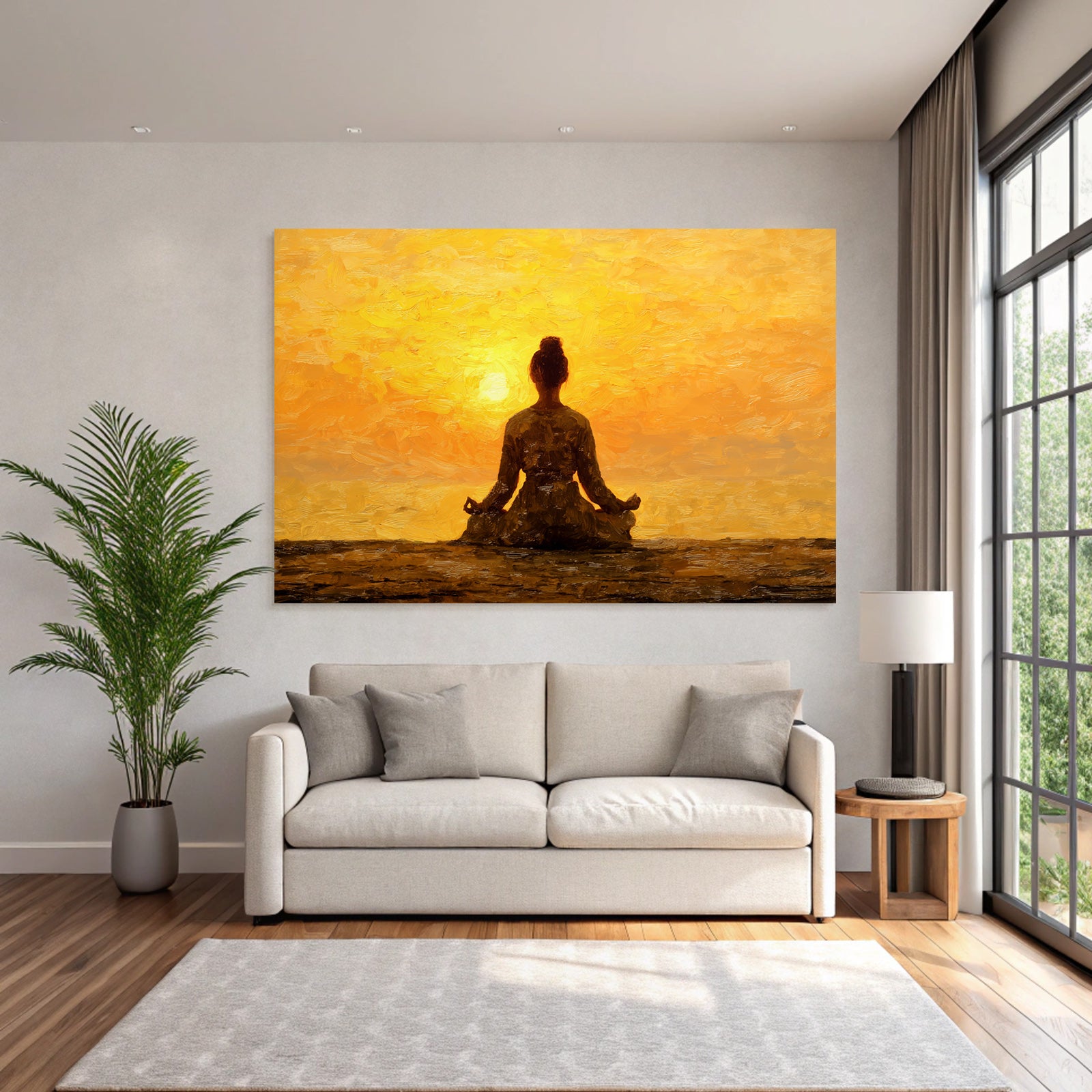 Yoga Meditation Meditierende Person Im Sonnenuntergang Hintergrund Ruhige Atmosphäre | Yoga und Meditation | Themen und Hobbys