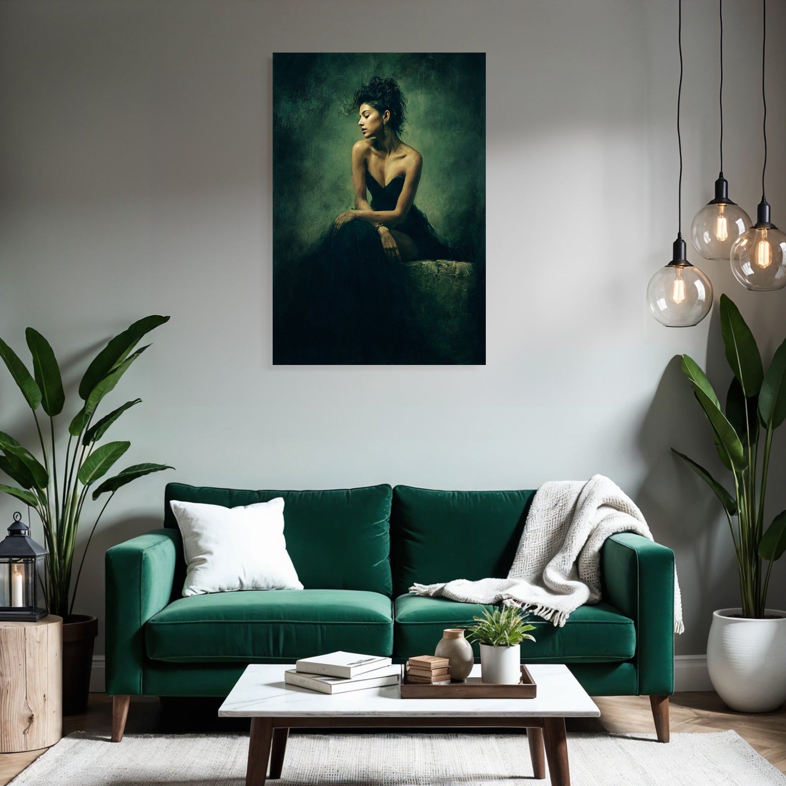 Dunkles Kleid Sitzende Frau Moody Atmosphäre | Aktkunst und Sinnlichkeit | Menschen und Emotionen