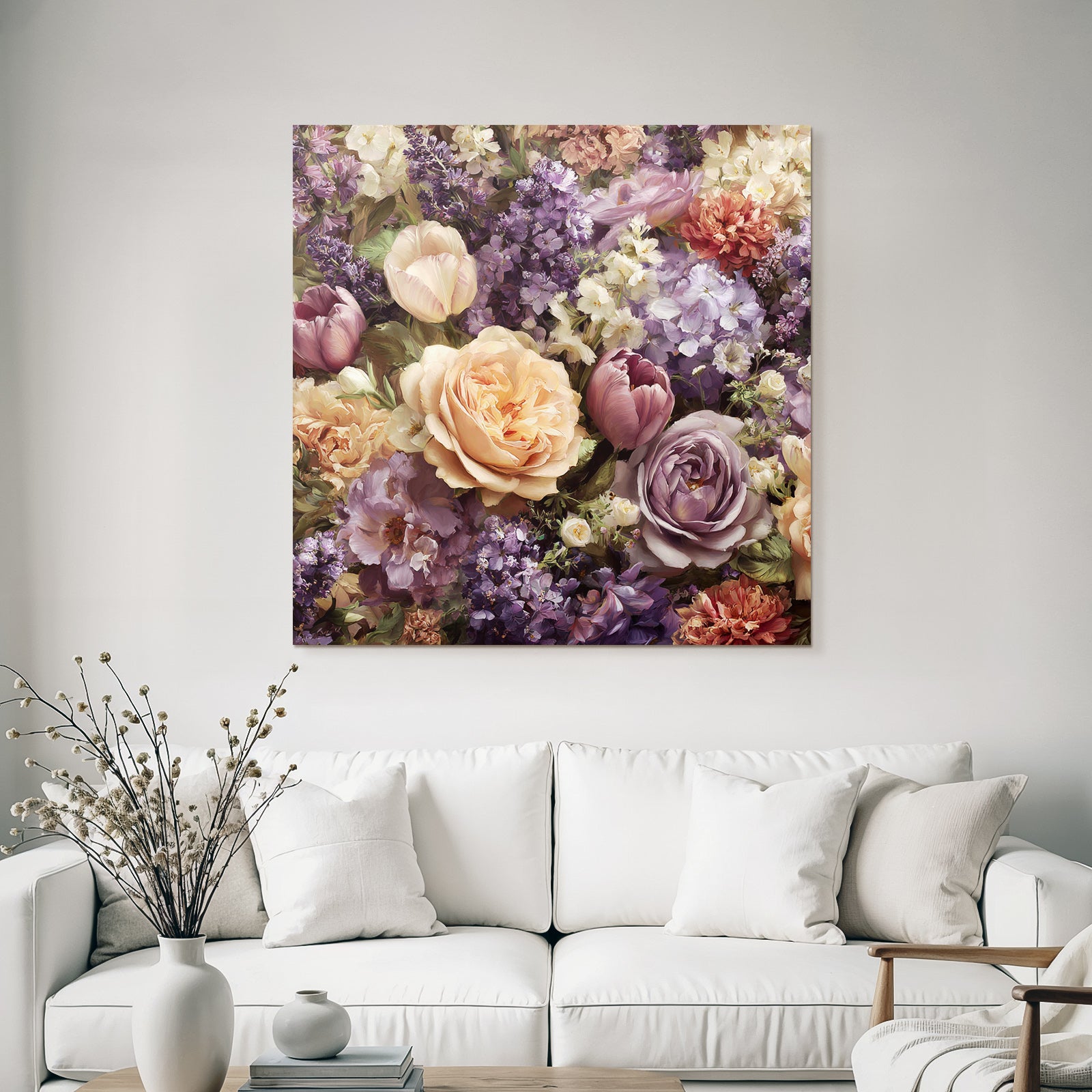 Bunte Blütenkomposition Mit Rosen Tulpen Und Mehrfarbigen Blüten