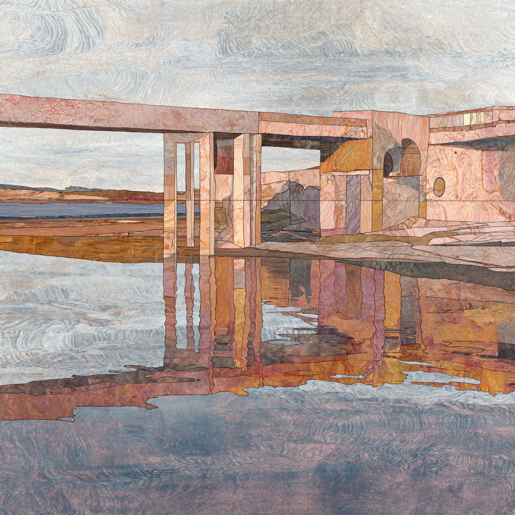 Yoga Meditation Landschaftsbrücke Reflexionen Im Wasser Abstrakt Realistisch | Yoga und Meditation | Themen und Hobbys