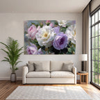 Arrangement Aus Rosen In Rosa Weiss Und Lavendel
