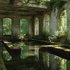 Ruine Unter Dach Mit Wasser Und Überwucherung | Lost Places | Architektur