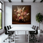 Trocken Retro Flowers Getrocknete In Vase Mit Pampasgras Und Rosen