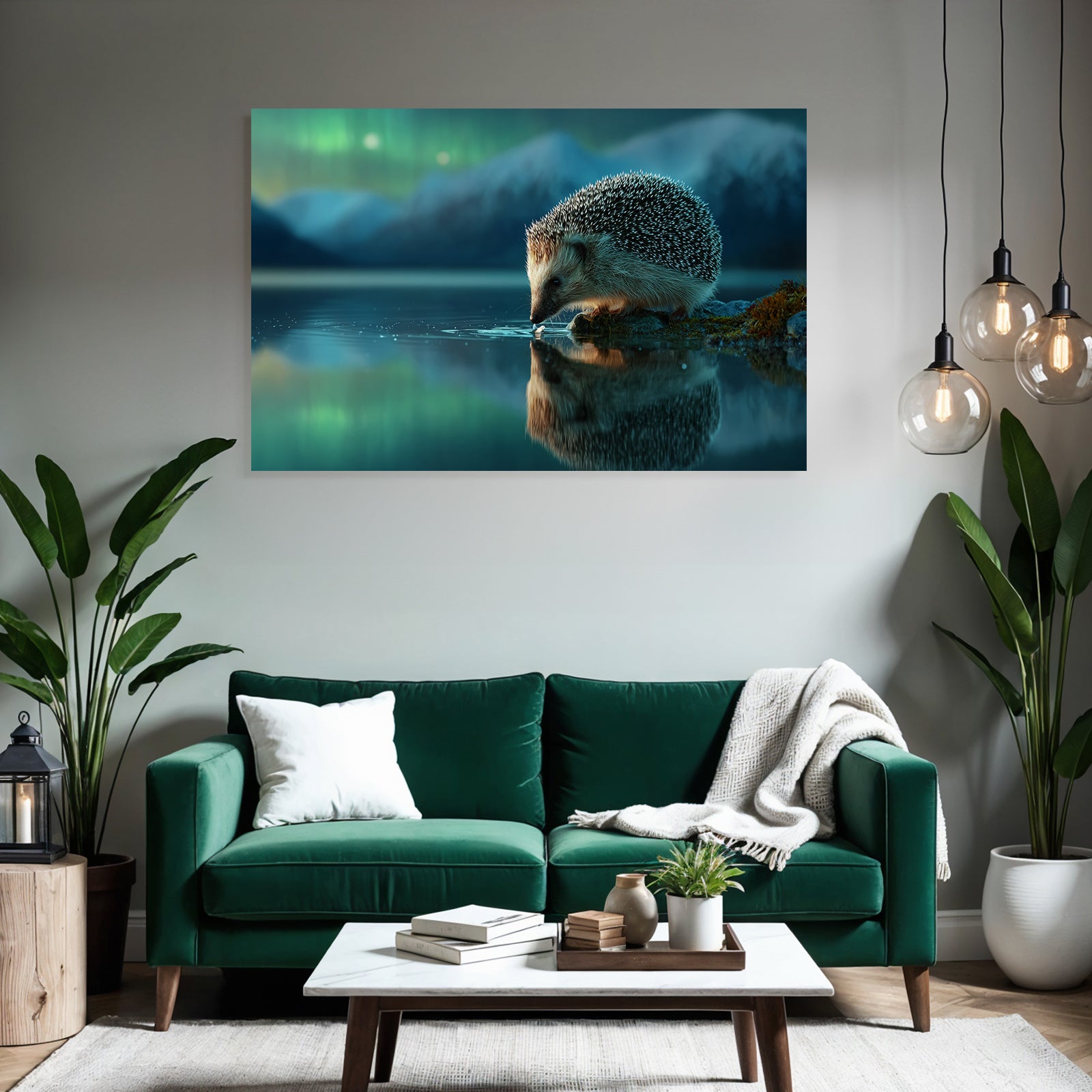 Polarlicht Hedgehog Am Wasser Aurora Borealis Landschaft | Fjorde und Gletscher | Landschaften