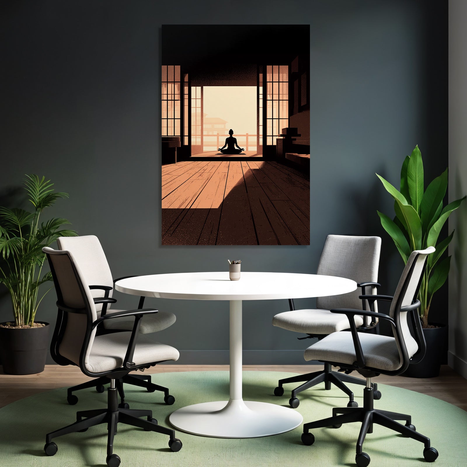 Yoga Meditation Stille Innenansicht Meditierende Person Heiteres Ambiente | Yoga und Meditation | Themen und Hobbys