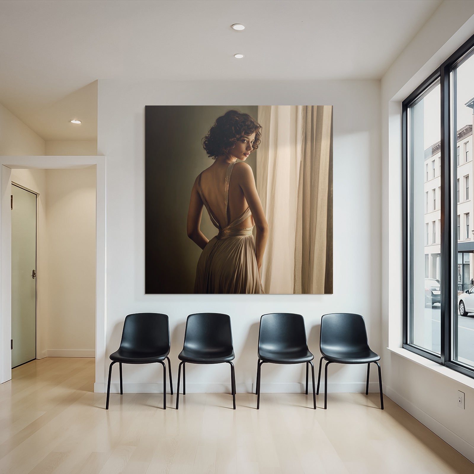 Elegantes Kleid Vor Dem Fenster Mit Weichem Licht Sophistizierte Porträtaufnahme | Aktkunst und Sinnlichkeit | Menschen und Emotionen