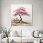 Schöner Baum Mit Rosa Blüten In Ruhiger Landschaft