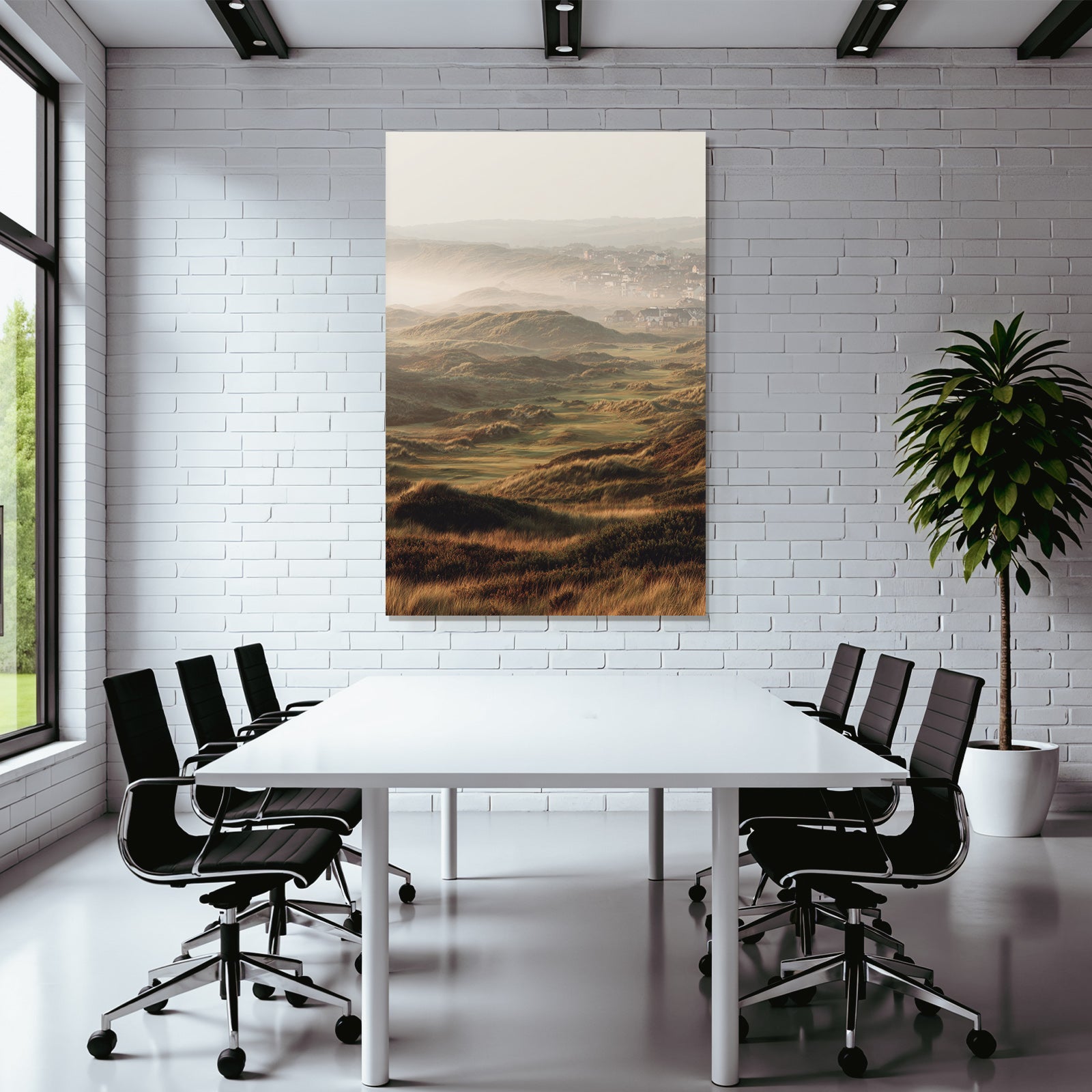 Scenic Landscape Rolling Hills Misty Coastal Area Dawn Dusk | Duenen und Heide | Landschaften