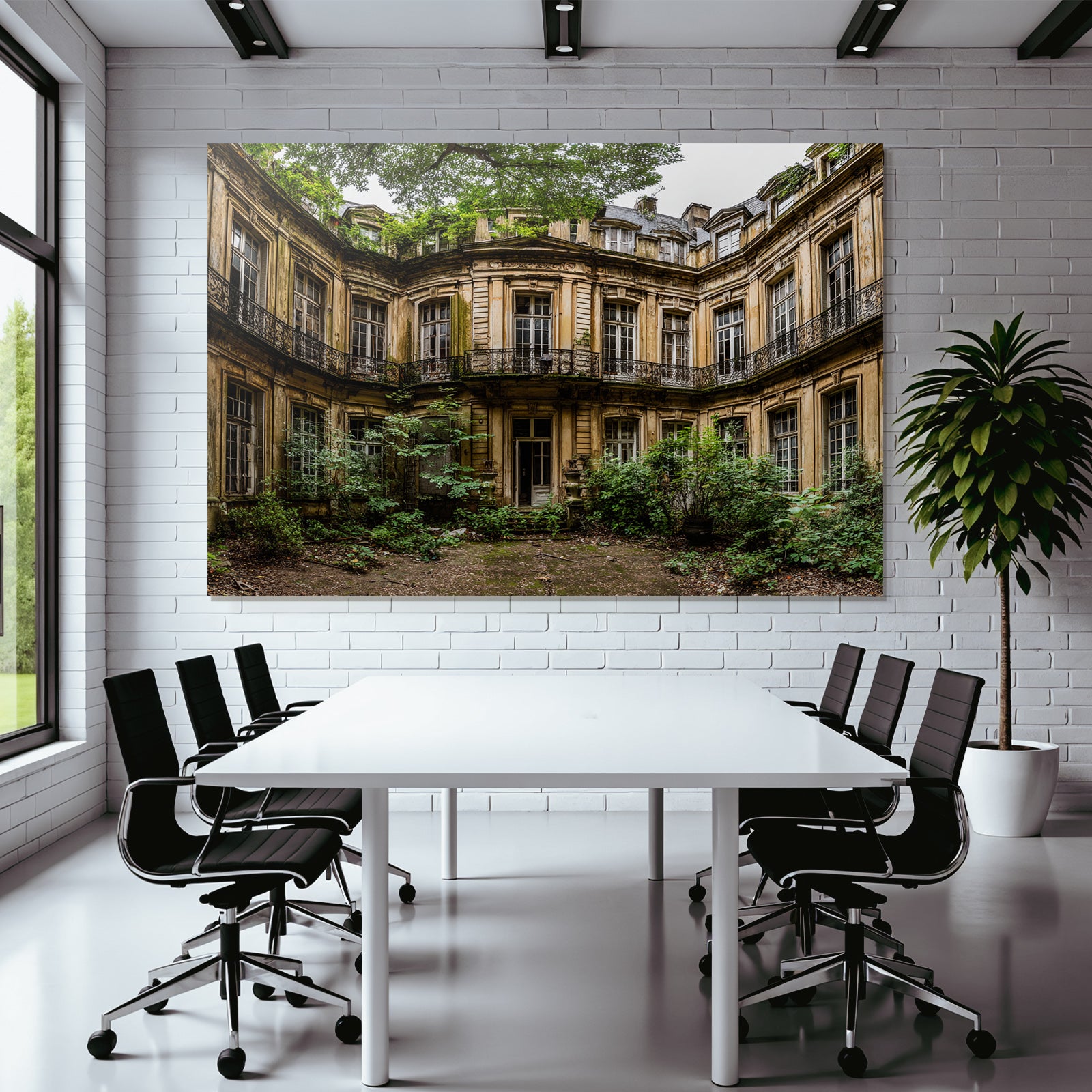 Verlassenes Innenhof Eines Historischen Gebaudes Mit Pflanzen Und Decay | Lost Places | Architektur