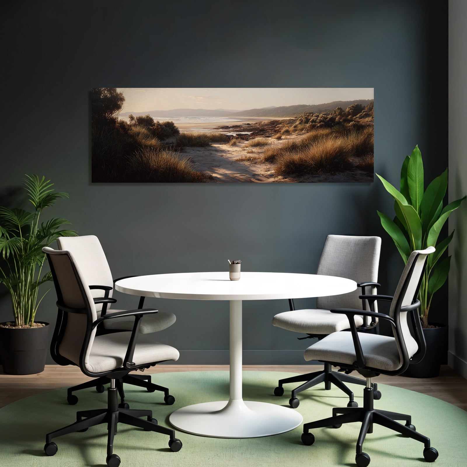 Ruhige Strandlandschaft Mit Gras Und Meer | Duenen und Heide | Landschaften