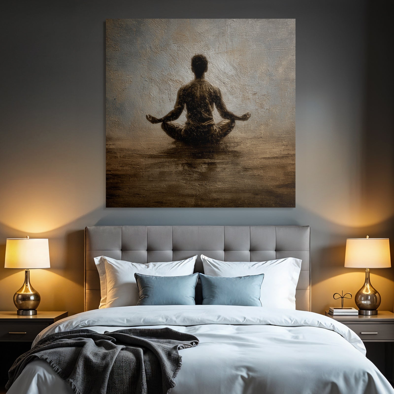 Yoga Meditation Meditierender Mensch In Ruhe Mit Kunstvollem Hintergrund | Yoga und Meditation | Themen und Hobbys