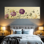 Botanische Illustration Detailreiche Blüten Verschiedene Farben Beige Hintergrund