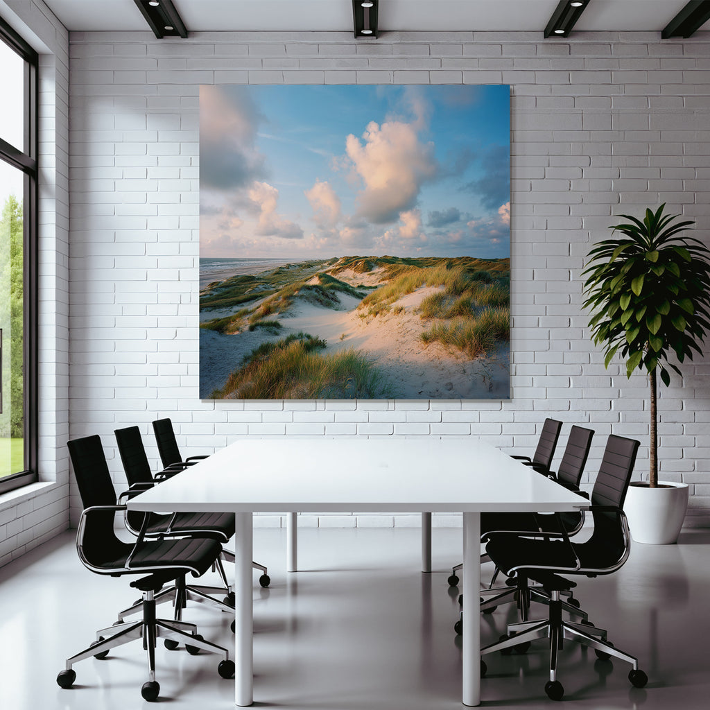 Ruhige Landschaft Sanddünen Mit Gras Und Meer Himmel | Duenen und Heide | Landschaften