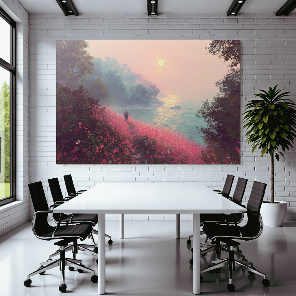 Yoga Meditation Friedliche Landschaft Mit Blumen Sunset Und Person Am Strand | Yoga und Meditation | Themen und Hobbys